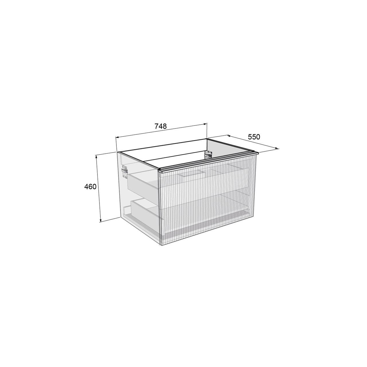 Balmani Forma meuble sous-vasque suspendu 75 x 55 cm noyer Américain 2 tiroirs
