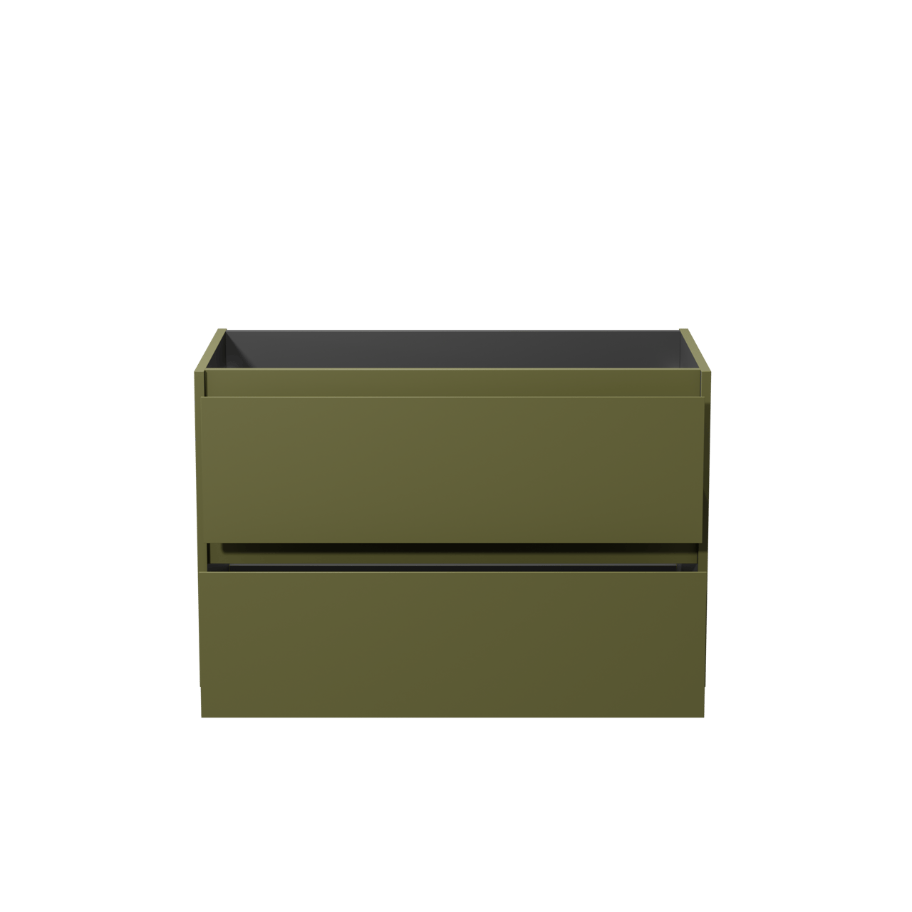 Storke Seda hängender Waschbeckenunterschrank: 95 x 52 cm, Olivgrün, 2 Schubladen
