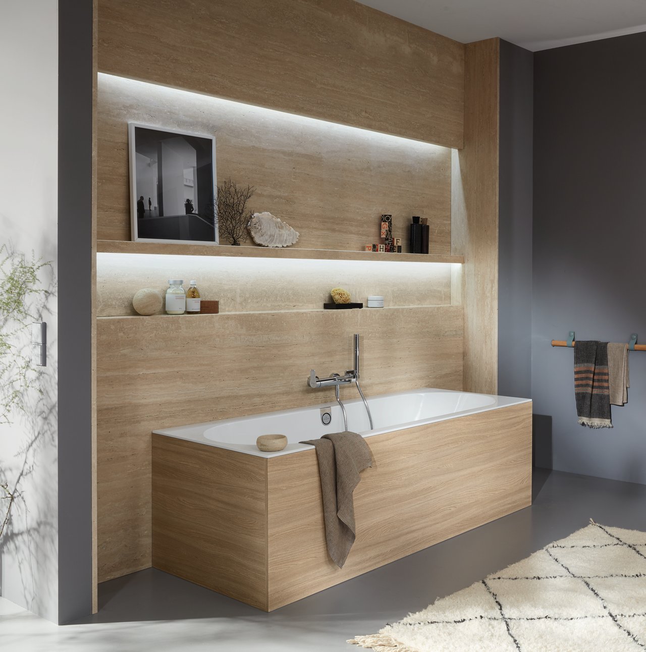 Villeroy & Boch Oberon 2.0 2-Personen-Einbaubadewanne: 170 x 75 cm, Quaryl, Weiß Glänzend