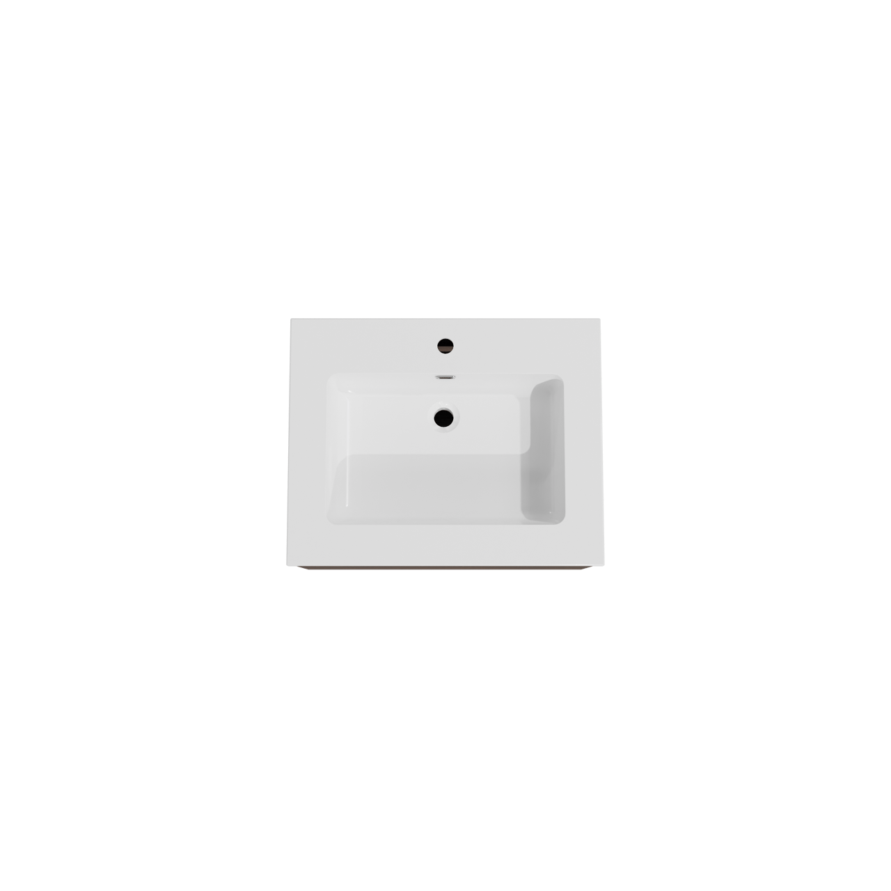 Storke Edge meuble salle de bains suspendu 65 x 52 cm noyer avec Diva plan simple en marbre composite blanc brillant
