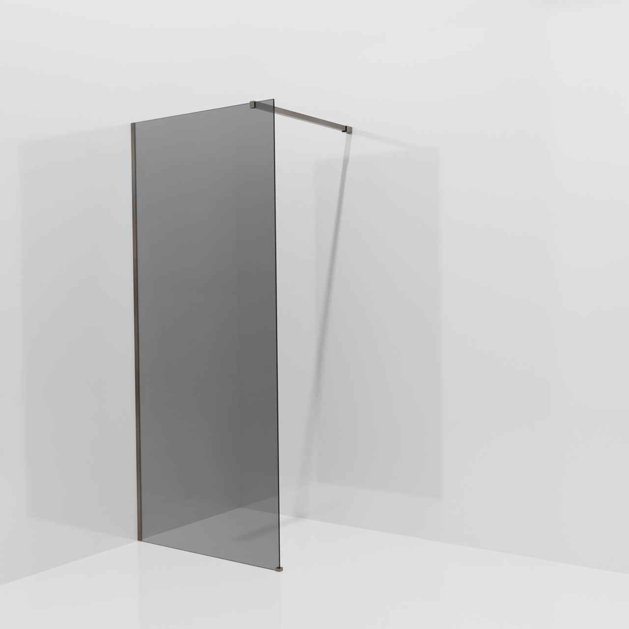 Balmani Modular inloopdouche: 90 x 200 cm, Rookglas, Brushed GunMetal profielen