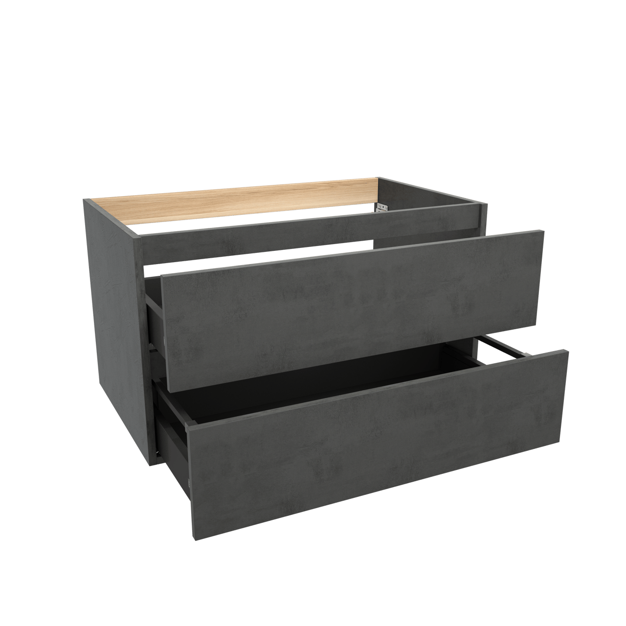 Balmani Lucida zwevende wastafelonderkast 90 x 55 cm beton donkergrijs 2 lades