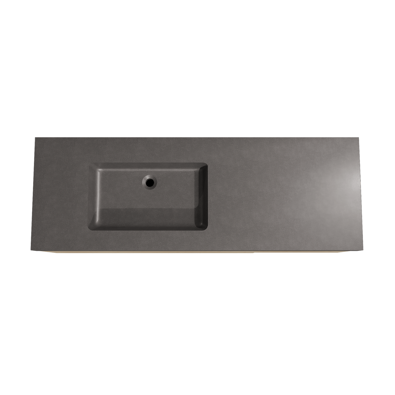 Storke Edge zwevend badkamermeubel 150 x 52 cm ruwe eik met Scuro High asymmetrisch linkse wastafel in kwarts mat zwart