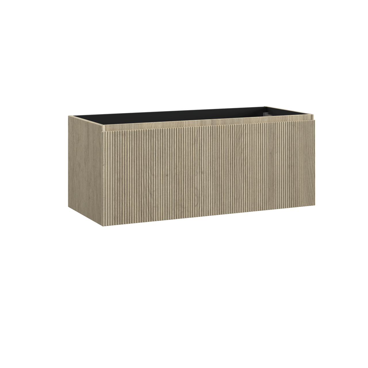 Storke Ribs zwevend wastafelonderkast 120 x 52 cm ruwe eik 2 lades