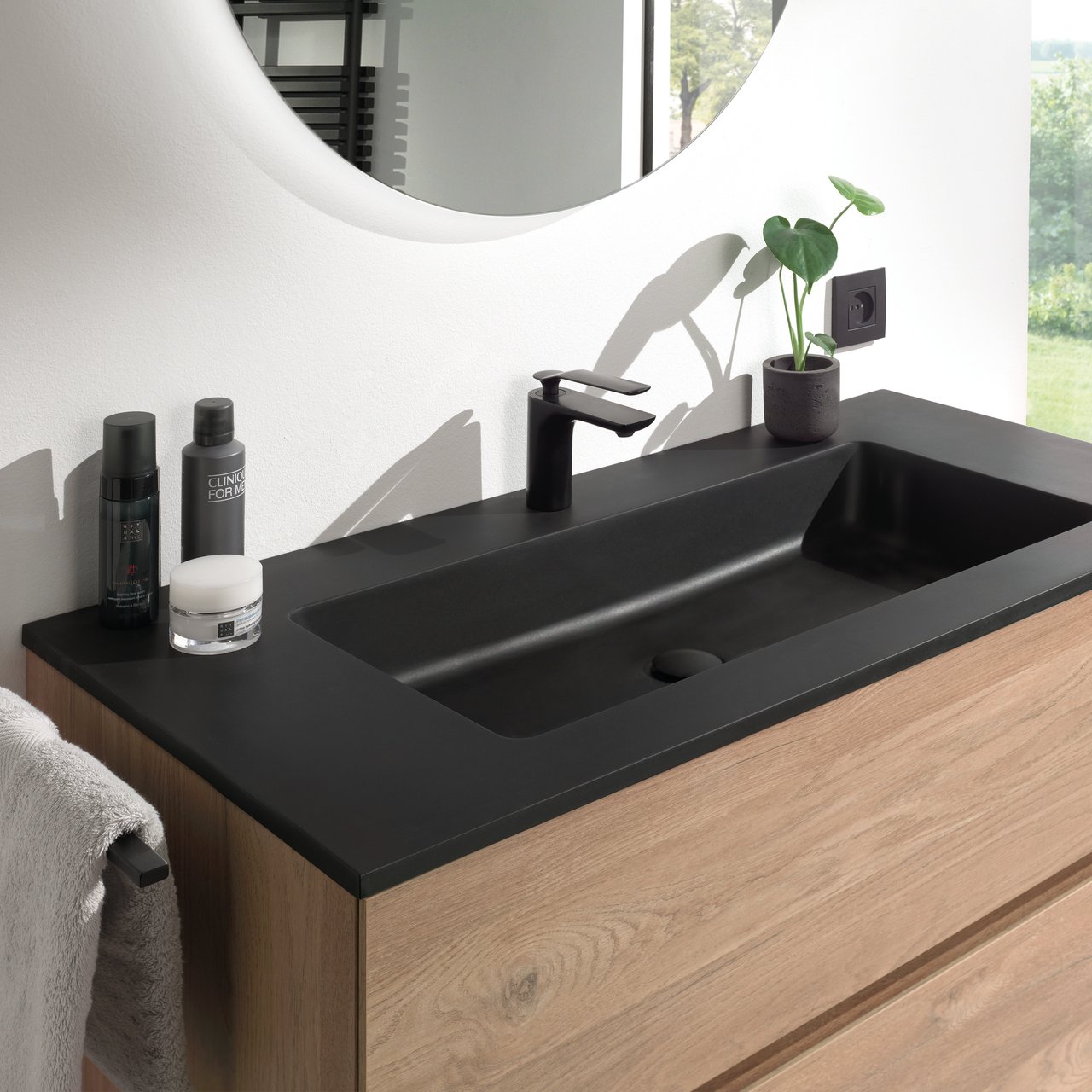 Storke Scuro Einzelwaschtisch, Quarz matt, 105 x 52 cm