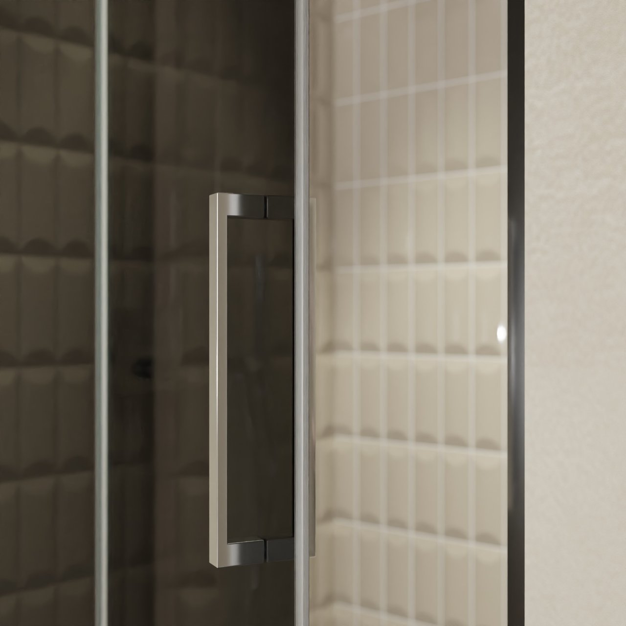 Balmani Senses Design douche draaideur links 120 cm x 210 cm Rookglas, Chroom profielen