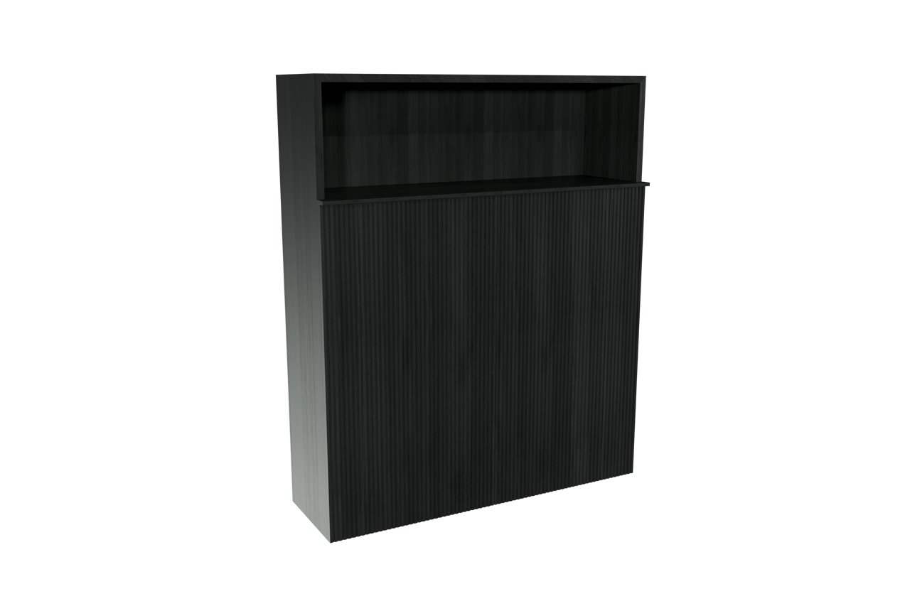 Balmani Forma zwevende badkamerkast zwarte eik 100 x 30 x 120 cm vert. sym. groef