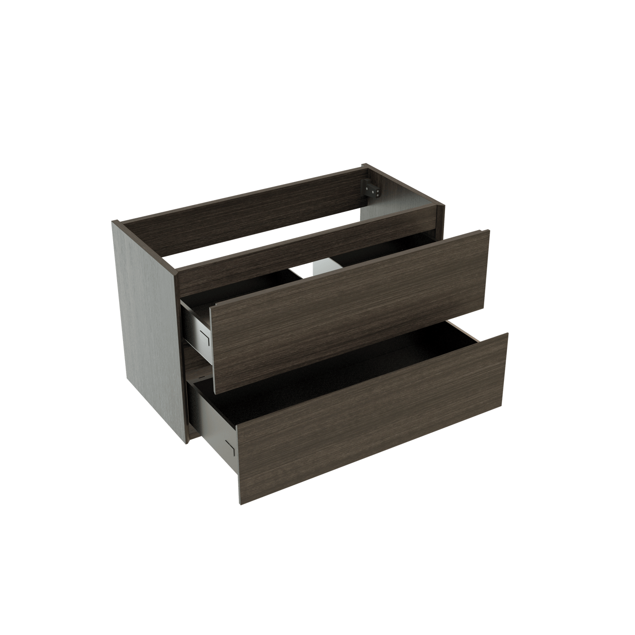 Storke Edge zwevende wastafelonderkast 80 x 40 cm donkere eik 2 lades