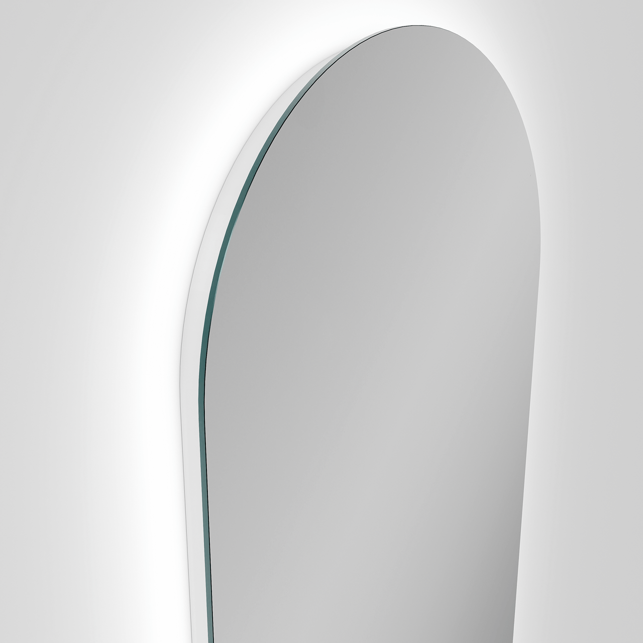 Balmani Giro Arco Badspiegel mit Beleuchtung: Rund, 42 x 100 cm, mit Anti-Beschlag Spiegelheizung