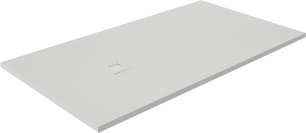Luca Varess Classy douchebak 160 x 90 cm composietmarmer  mat wit rock structuur