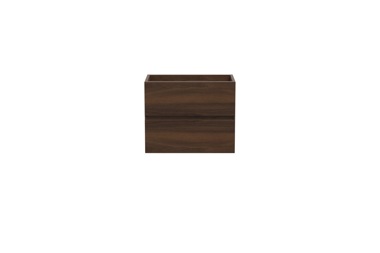 Storke Edge zwevende wastafelonderkast 60 x 40 cm notelaar 2 lades