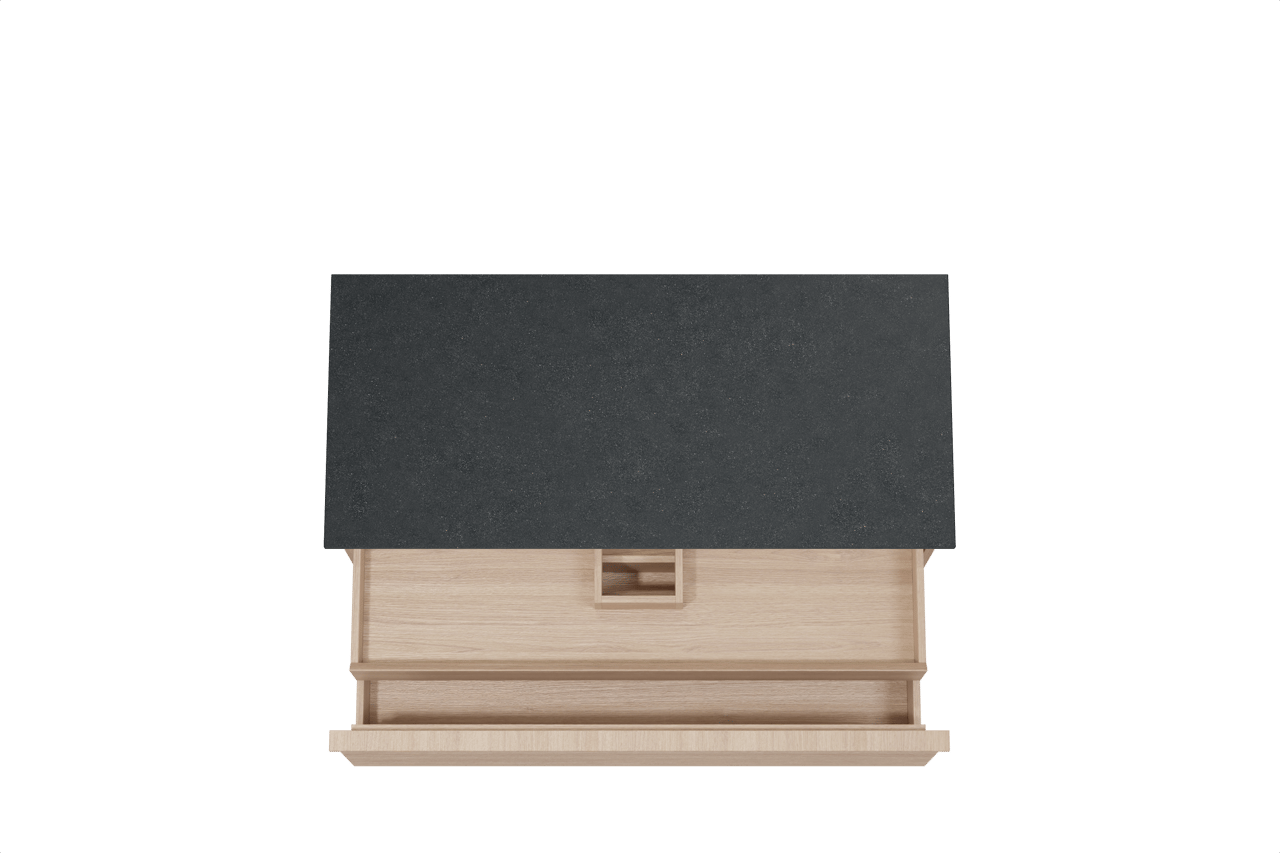 Balmani Forma meuble salle de bains suspendu 120 x 55 cm chêne naturel avec Stretto tablette simple en granit noir, Nervure droite symétrique horizontale