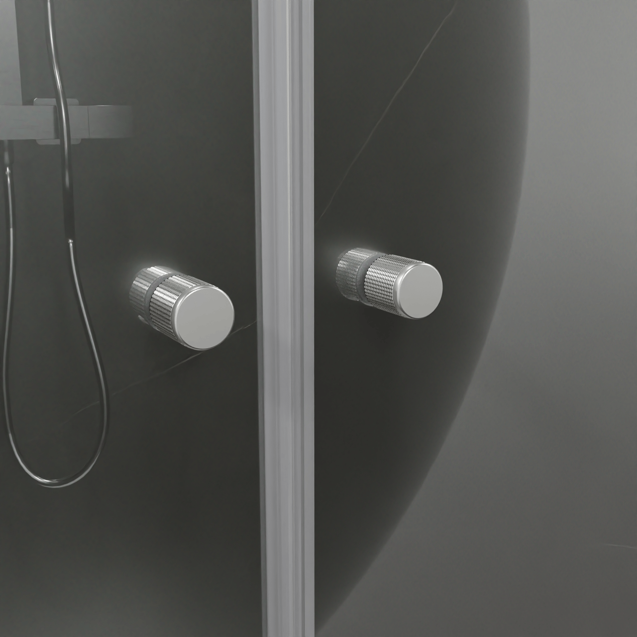 Luca Varess Kuresa porte battante 80 x 200 cm verre transparent profil chrome brillant