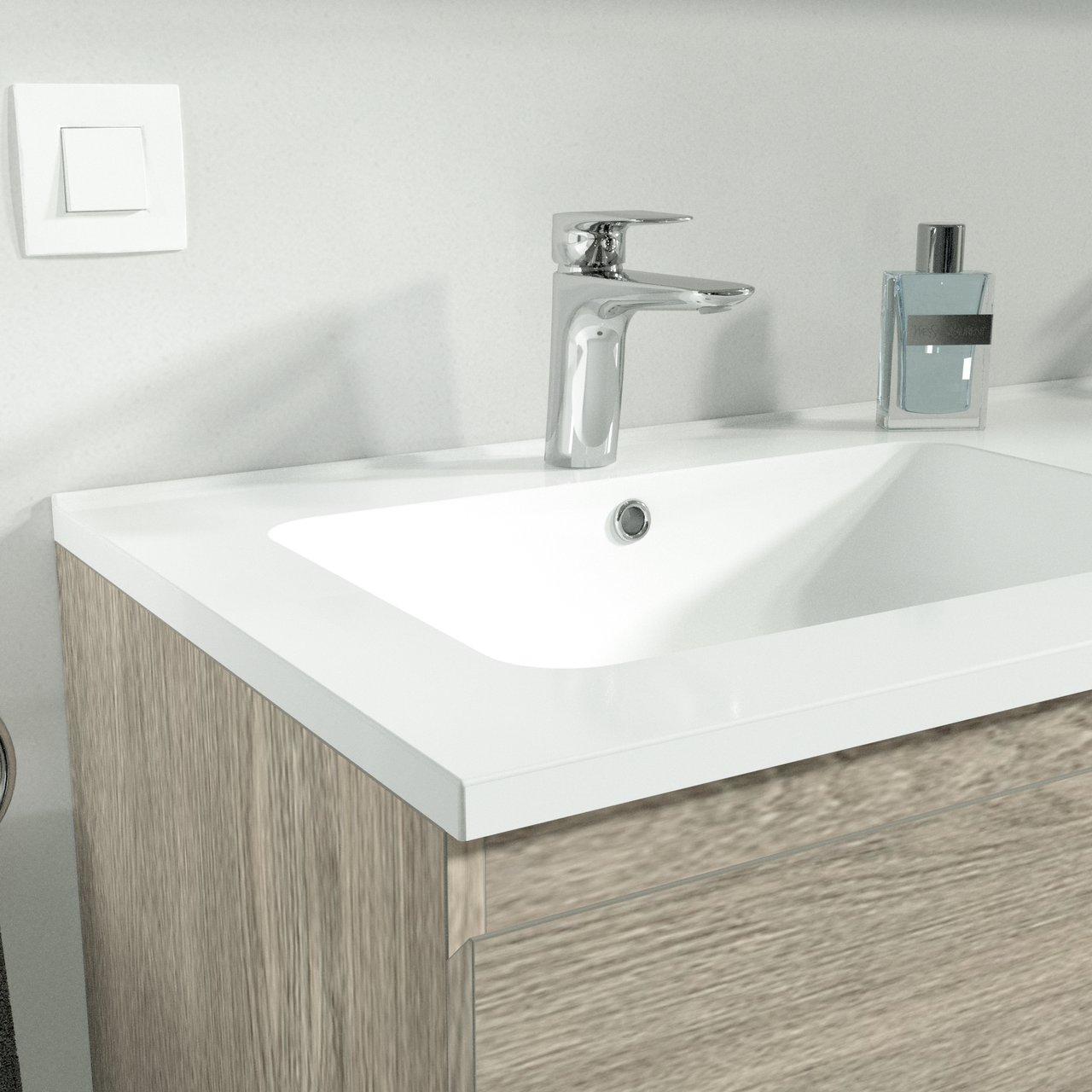 Linie Vano vasque simple marbre composite mat 60 x 46 cm