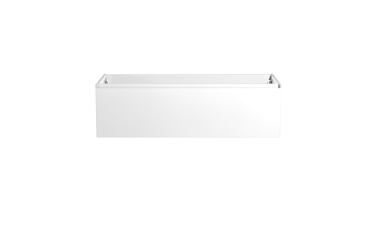Storke Edge hängender Waschbeckenunterschrank: 120 x 52 cm, Weiß glänzend, 1 Schublade