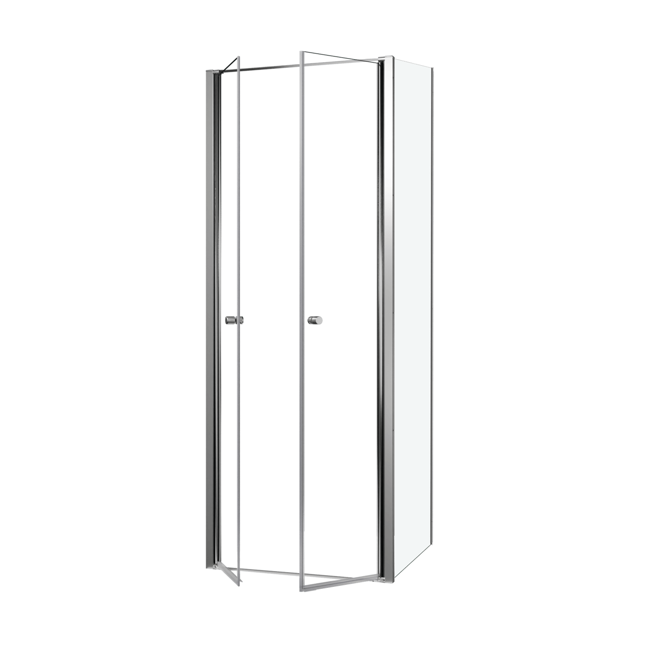 Luca Varess Kuresa douchehoek met pendeldeur met vaste zijwand 80 x 90 x 200 cm helder glas en glanzend chroom profielen