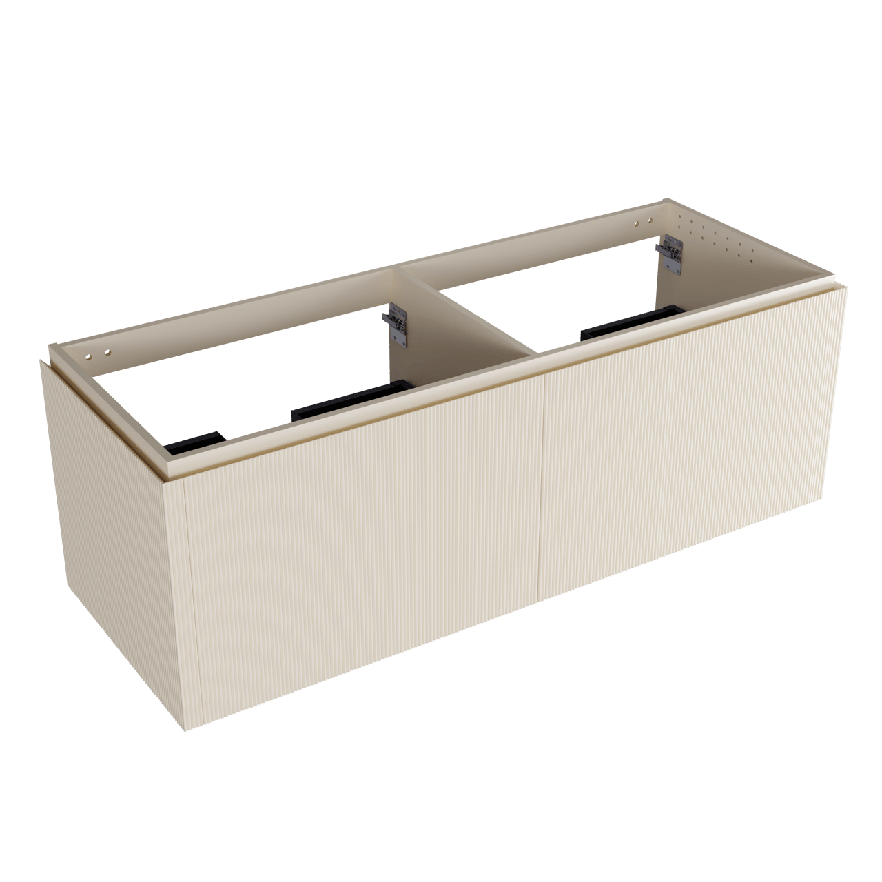 Balmani Eclips meuble sous-lavabo suspendu 150 x 55 cm Sandbeige 4 tiroirs Nervure sym. vert.
