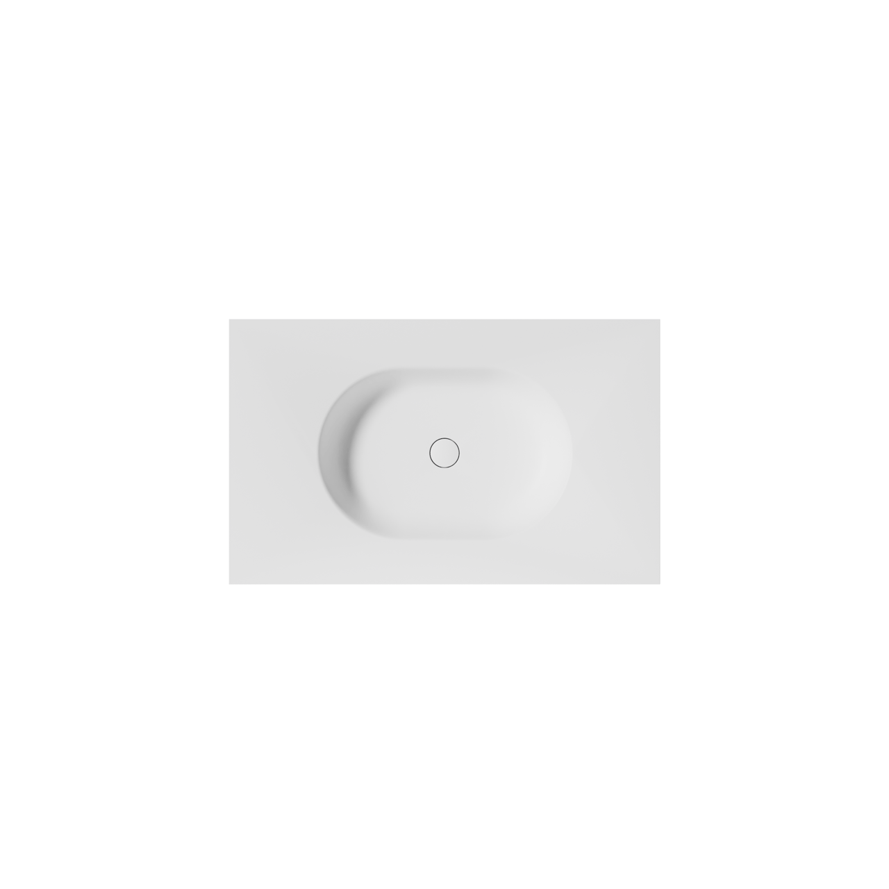 Balmani Tablo Oval enkele wastafel mat witte Solid Surface 90 x 55 cm