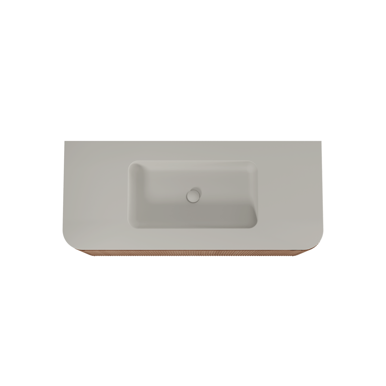 Balmani Moon meuble salle de bains suspendu 130 x 55 cm chêne naturel avec Moon plan simple en top solid soie grise, Nervure droite symétrique verticale
