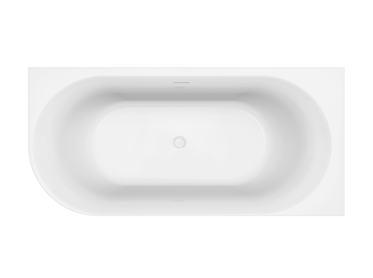 Luca Varess Otello 2-Personen-Eckbadewanne: rechts, 180 x 85 cm, Acryl, Weiß matt, inklusive Ablaufventil