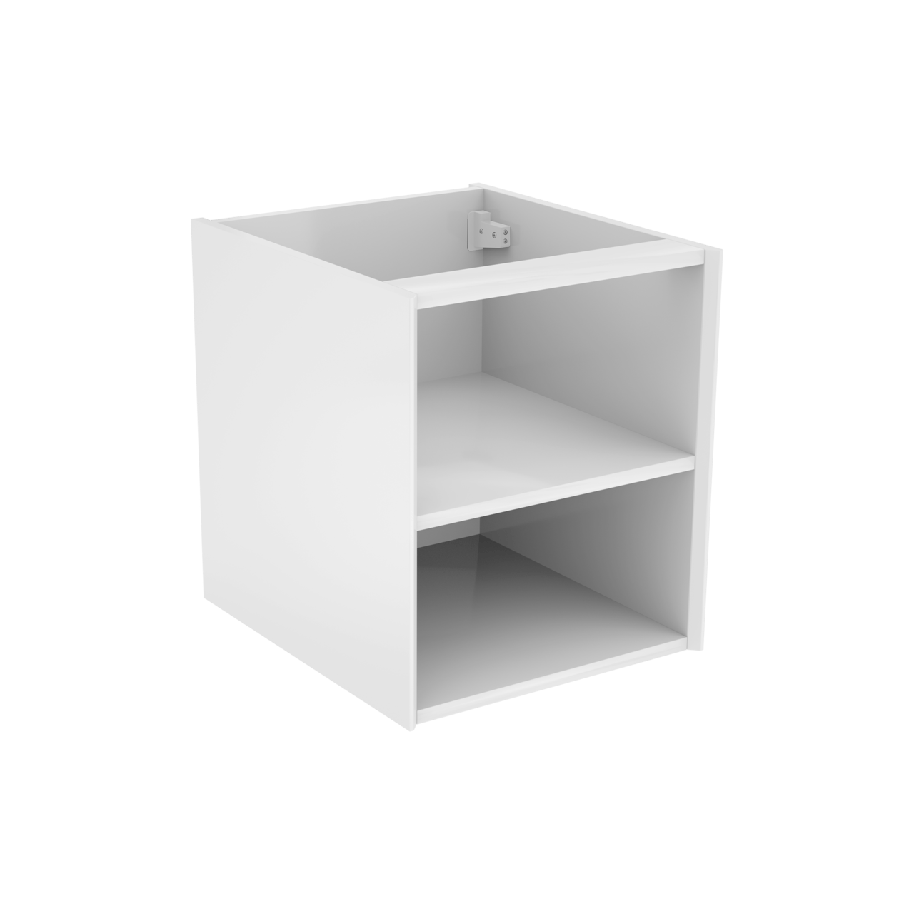 Storke Edge zwevende wastafelonderkast 45 x 52 cm Hoogglans Wit met 2 open nissen