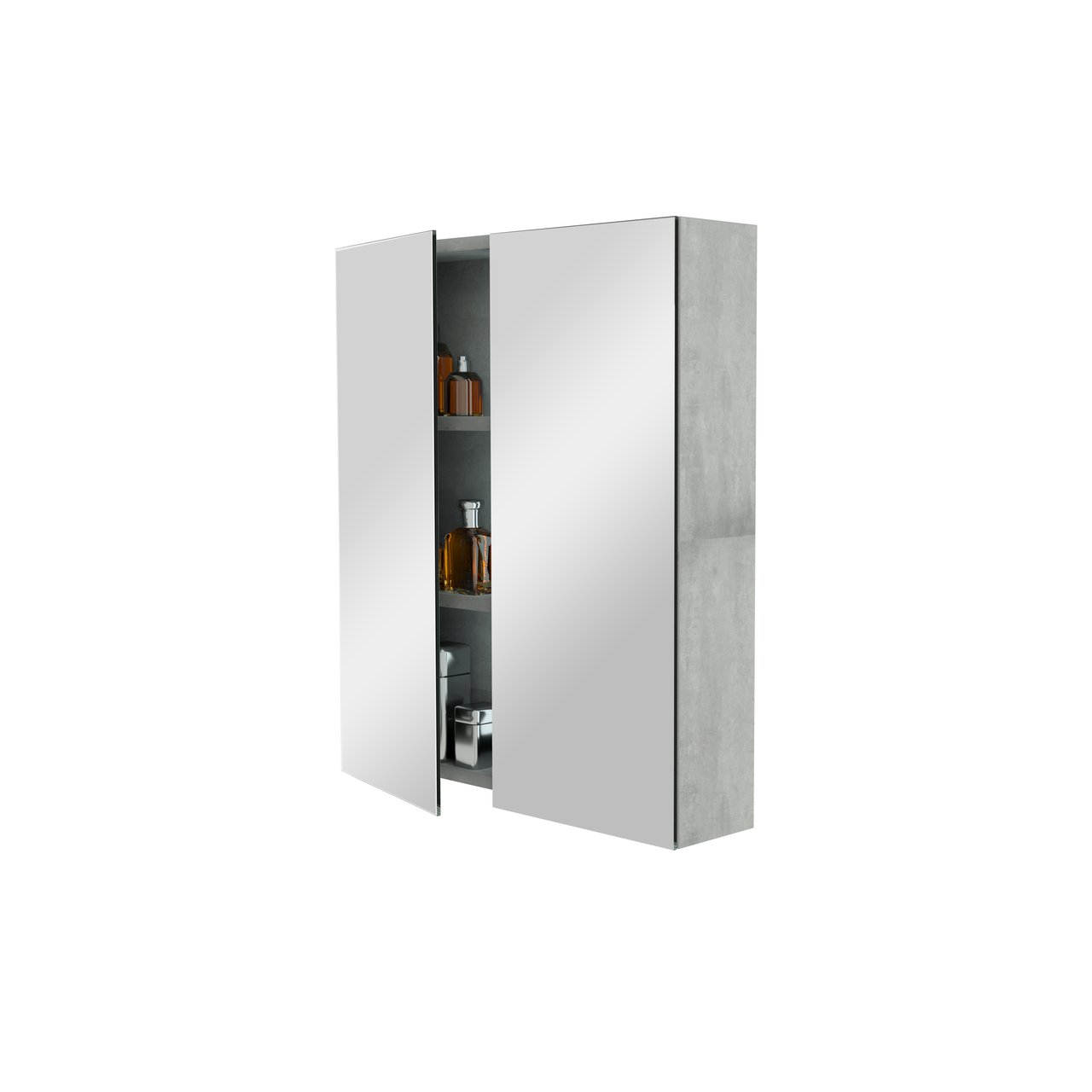 Storke Reflecta Spiegelschrank Bad: 65 x 75 cm, Beton dunkelgrau