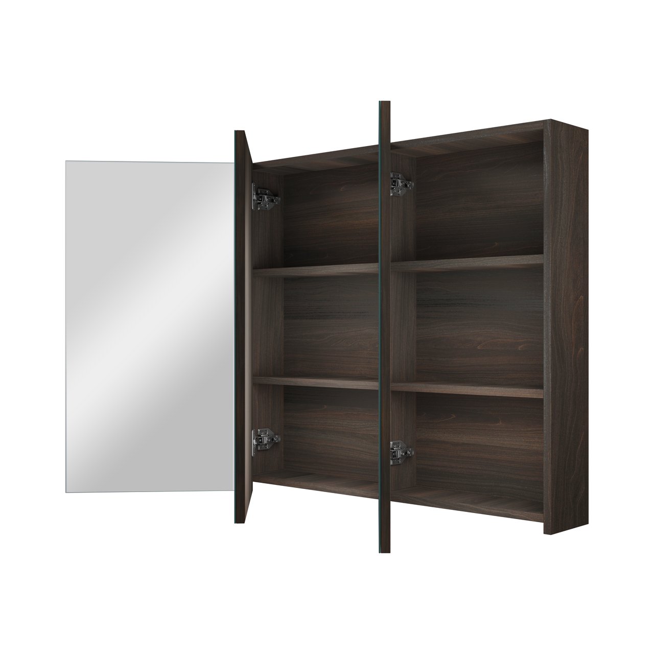 Linie Montro Spiegelschrank 120 x 75 cm dunkles nussbaum