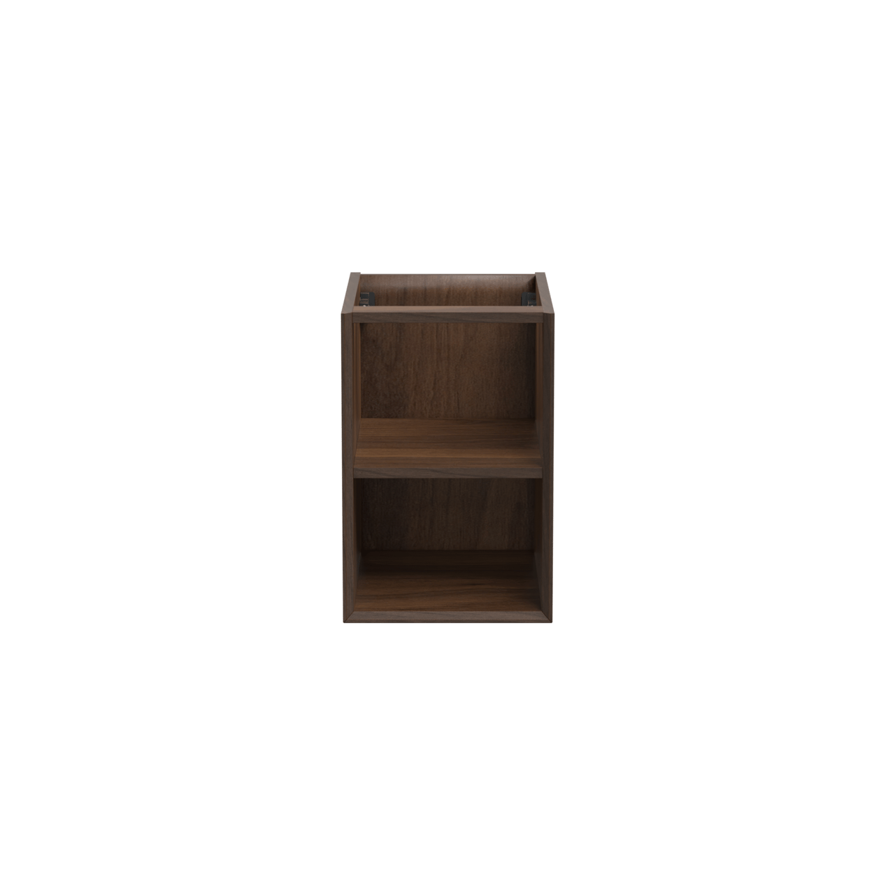 Storke Edge hängender Waschbeckenunterschrank: 35 x 52 cm, Nussbaum, mit 2 offenen Nischen