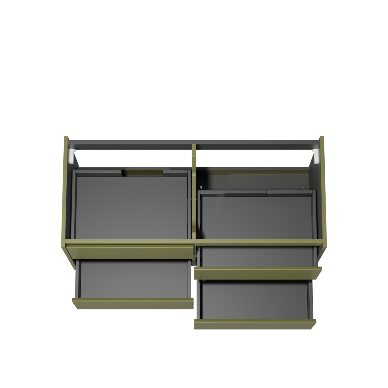 Storke Seda hängender Waschbeckenunterschrank: 120 x 52 cm, Olivgrün, 4 Schubladen