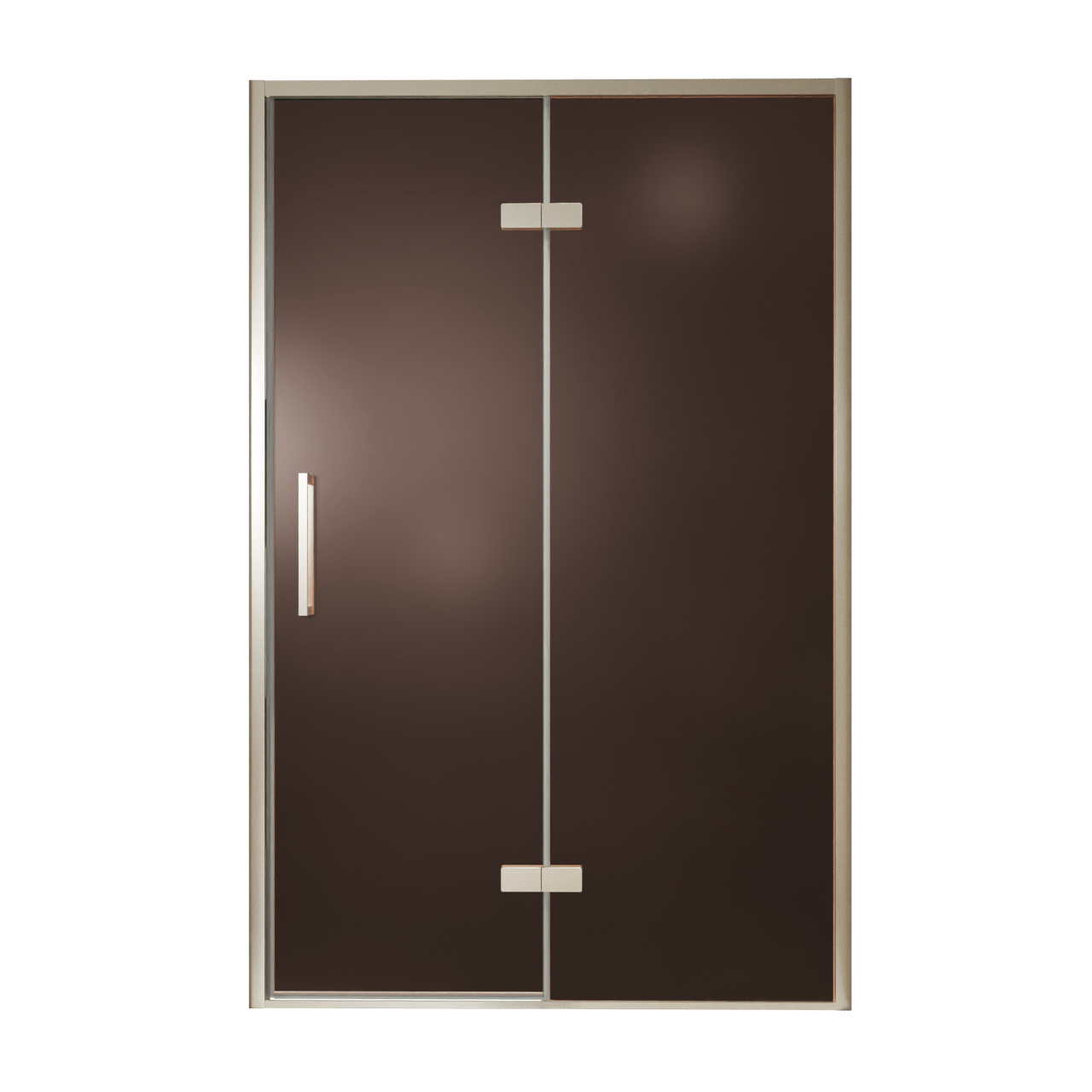 Balmani Senses Design douche draaideur rechts 140 cm x 210 cm Brons glas, Brushed CoolMetal profielen, met coating