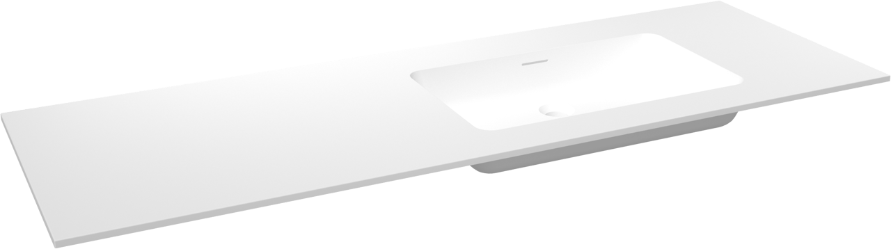 Storke Mata asymmetrisch rechtse wastafel matte solid surface 150 x 52 cm