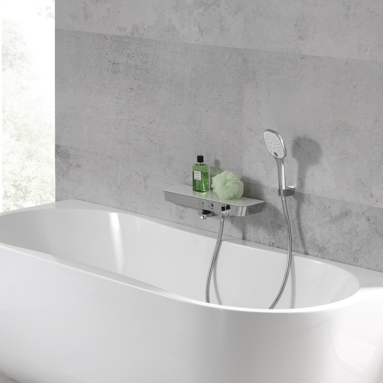 Blaufoss Dreamblade Thermostat-Badewannenarmatur: Chrom glänzend