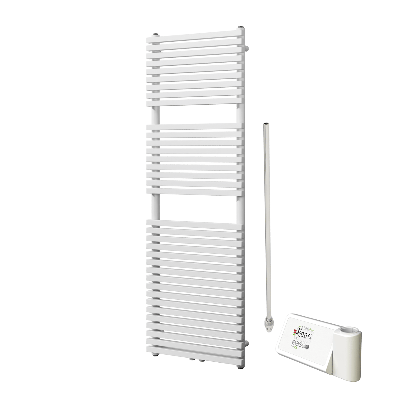Vipera Vesuvio sèche-serviettes Simple 50 x 150 cm chauffage électrique blanc mat raccordement latéral et central possible 750W, résistance incluse