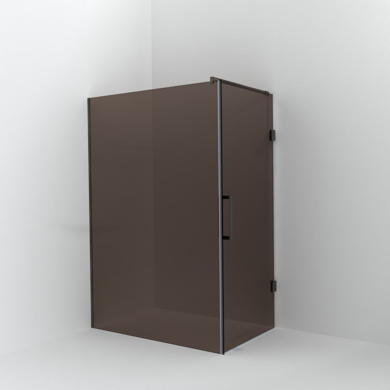 Balmani Modular Walk-In Dusche mit Tür: 140 x 200 cm mit Tür 90 cm, Bronze Glas, Profil Brushed GunMetal