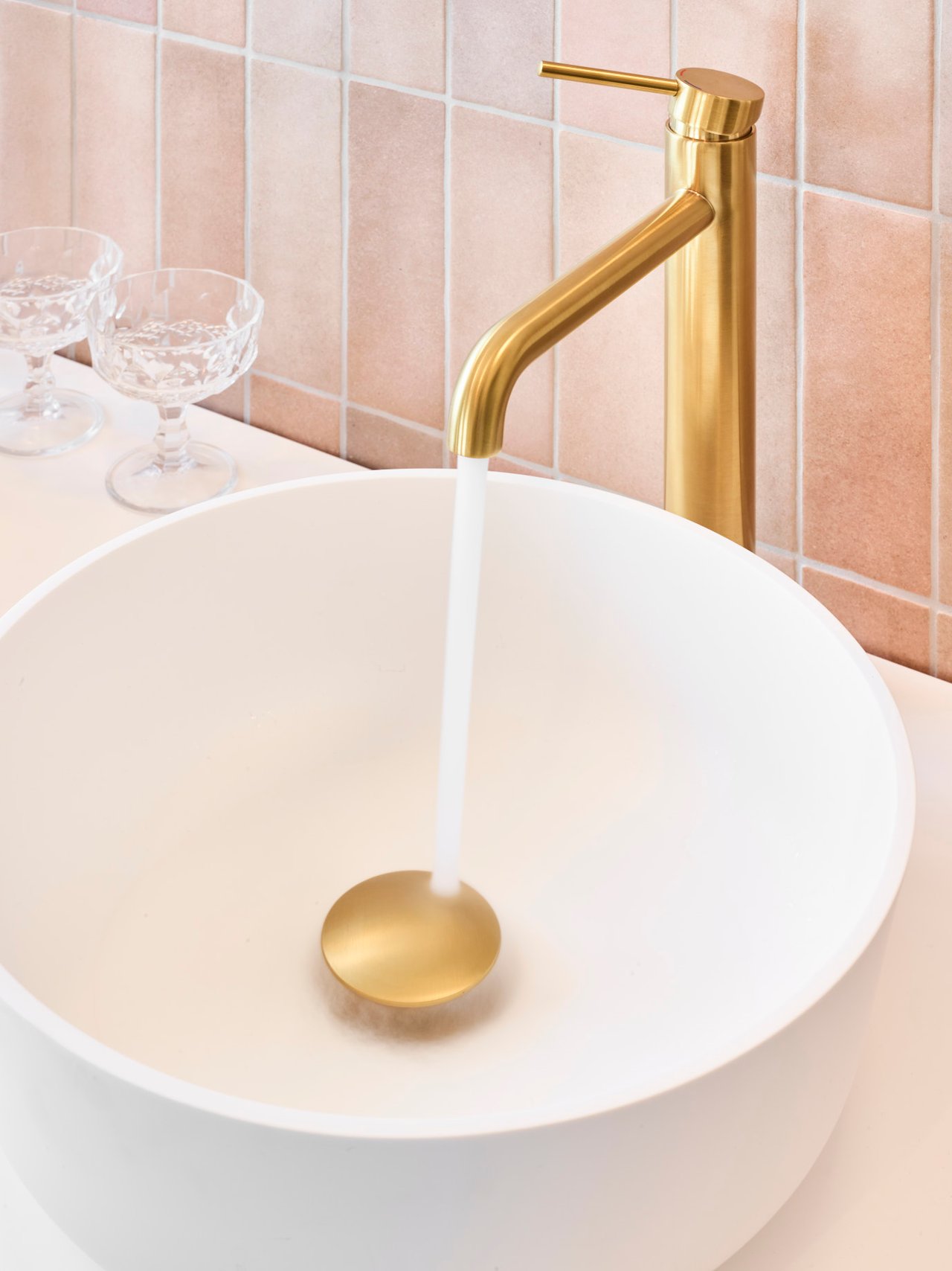 Balmani Zone Aufsatzwaschbecken: Solid Surface, matt, rund, Ø 35 cm