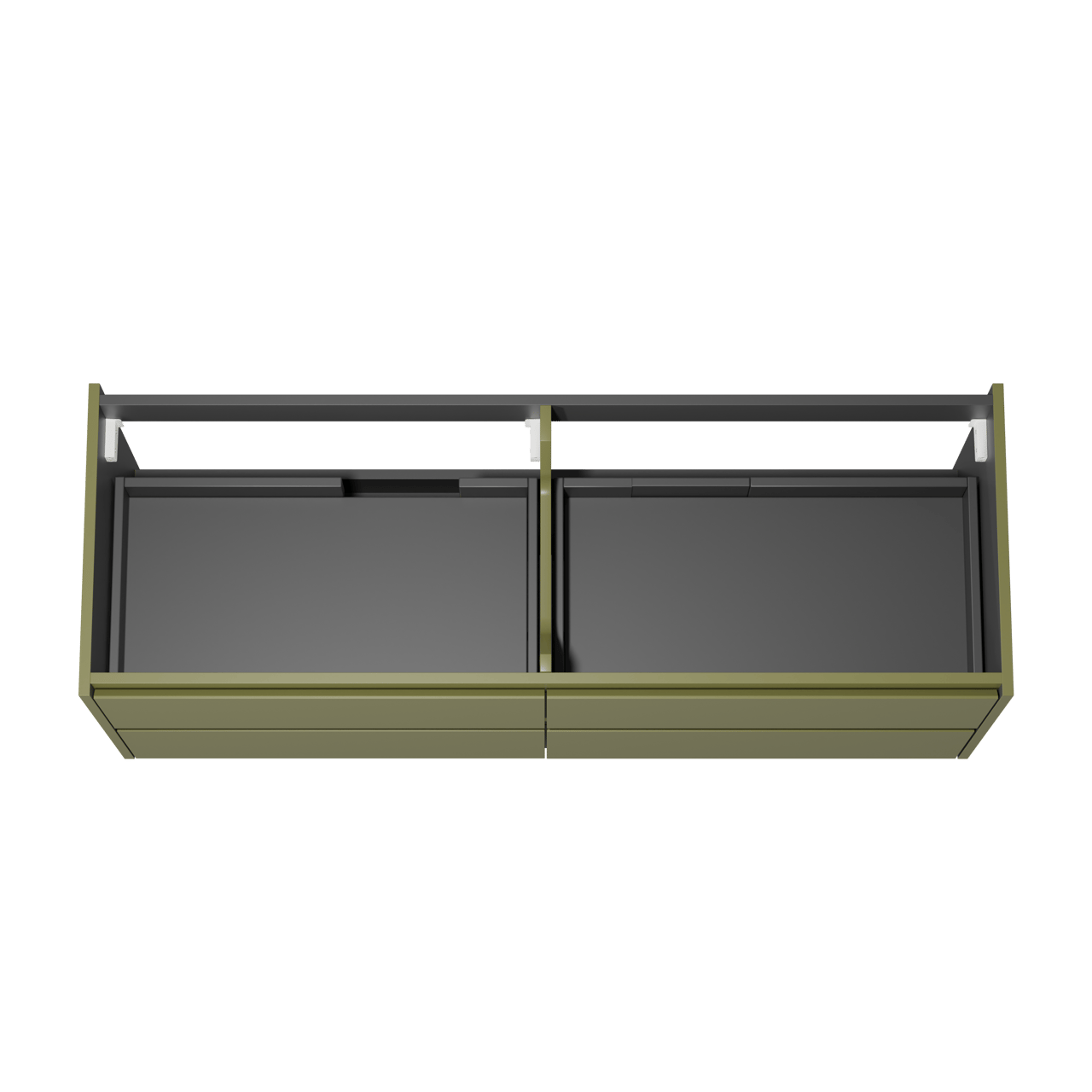 Storke Seda zwevende wastafelonderkast 150 x 52 cm olijfgroen 4 lades