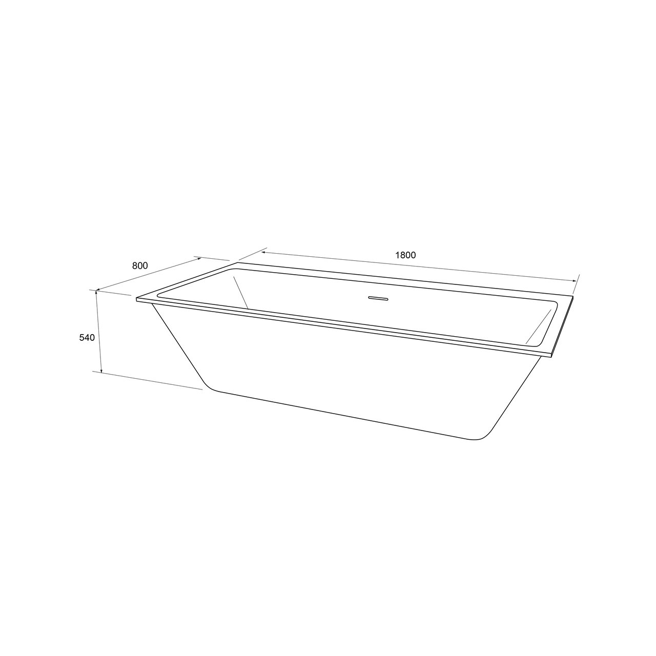 Balmani Kantiga 2-Personen-Einbaubadewanne: 180 x 80 cm, Solid Surface, Weiß matt