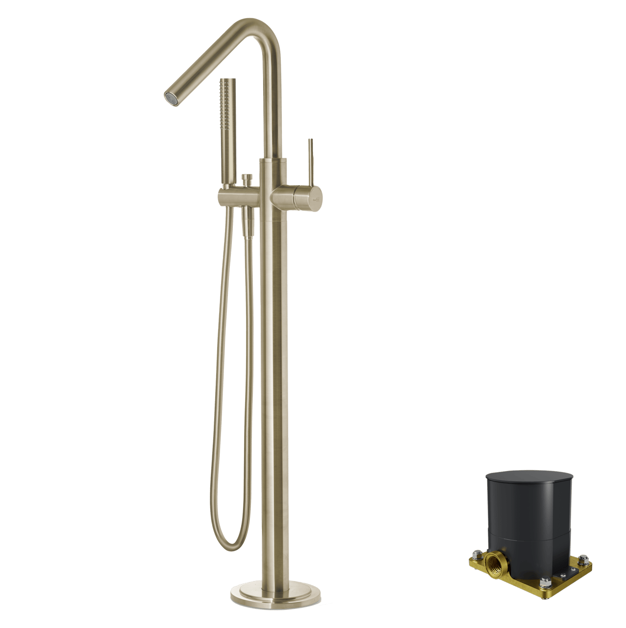 Blaufoss Round Move vrijstaande badkraan Brushed Champagne Gold
