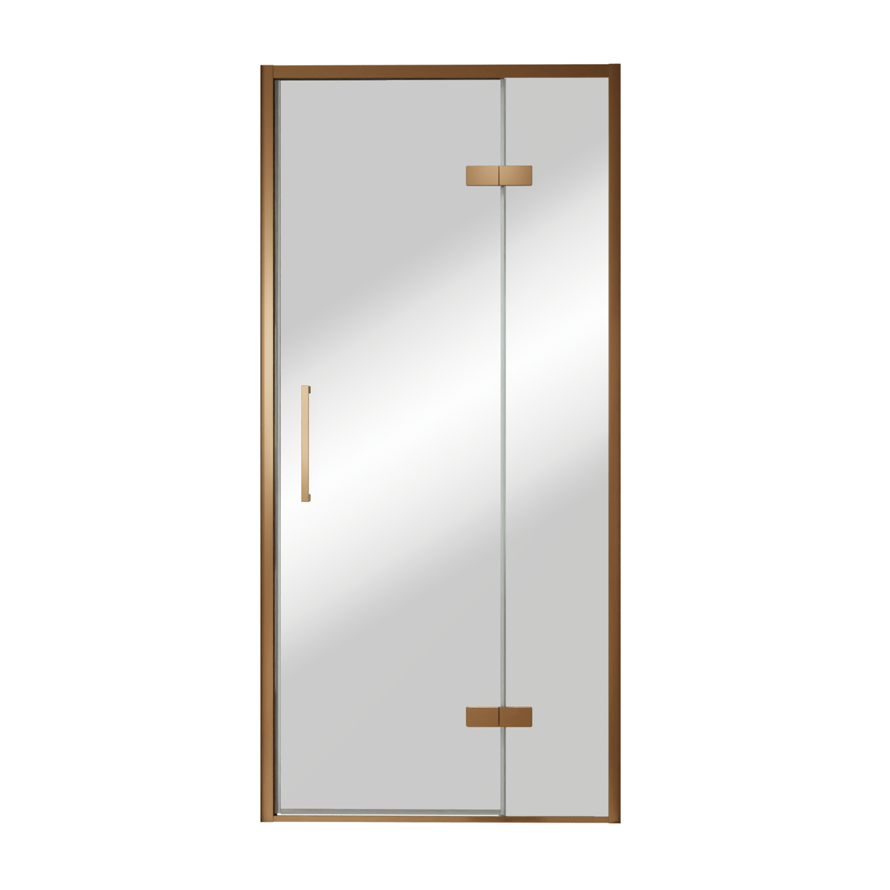 Balmani Senses Design porte pivotante à droite 100 cm x 210 cm verre Miroir Reflex, Profil Brushed Rosegold, coating inclus