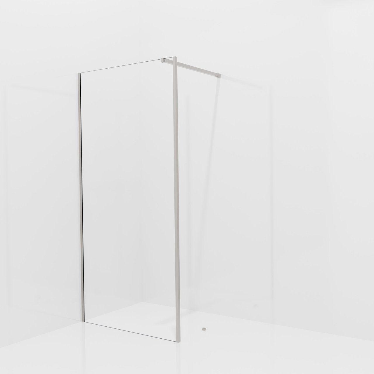Balmani Modular douche à l'italienne avec paroi latérale fixe: 100 x 200 cm, Verre transparent, avec coating, Profil Brushed Inox