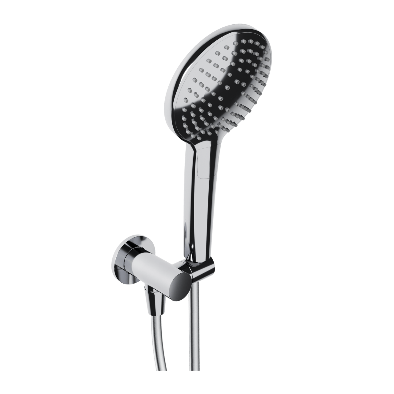 Blaufoss Round set douchette avec coude raccordement 3 fonctions de jet Chrome Brillant