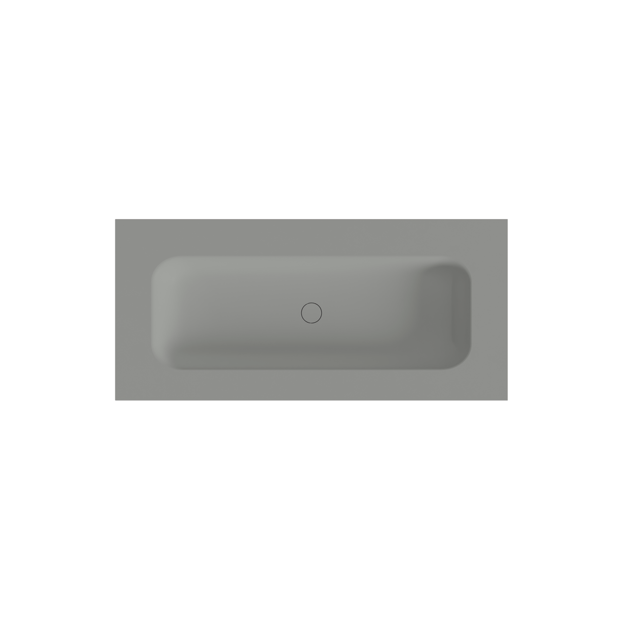 Balmani Tablo Arcato plan simple pour 2 trous avec crépine de robinet Solid Surface gris pierre mat 120 x 55 cm