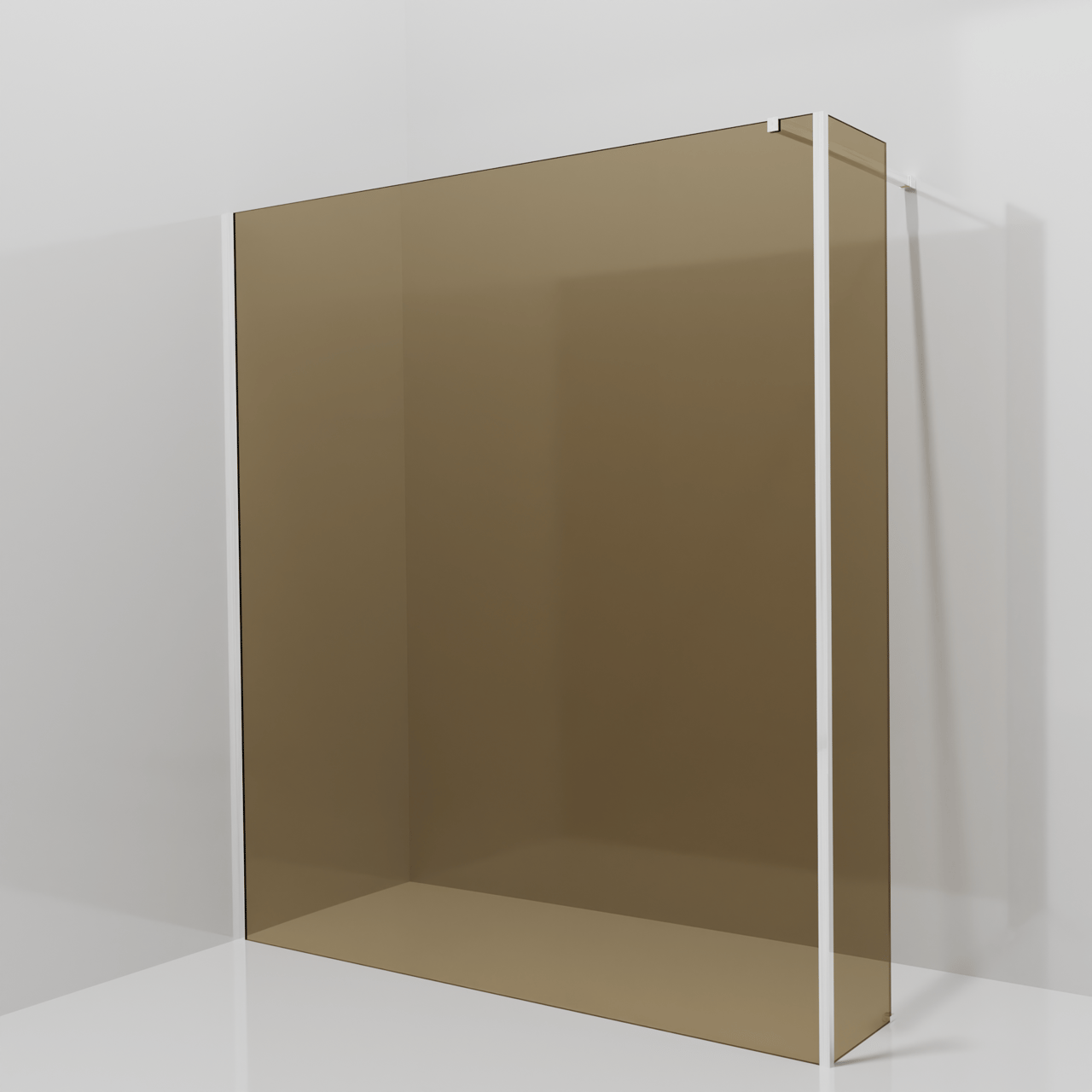 Balmani Modular Walk-In Dusche mit fester Seitenwand: 180 x 200 cm, Bronze Glas, inklusive Coating, Profil Chrom glänzend