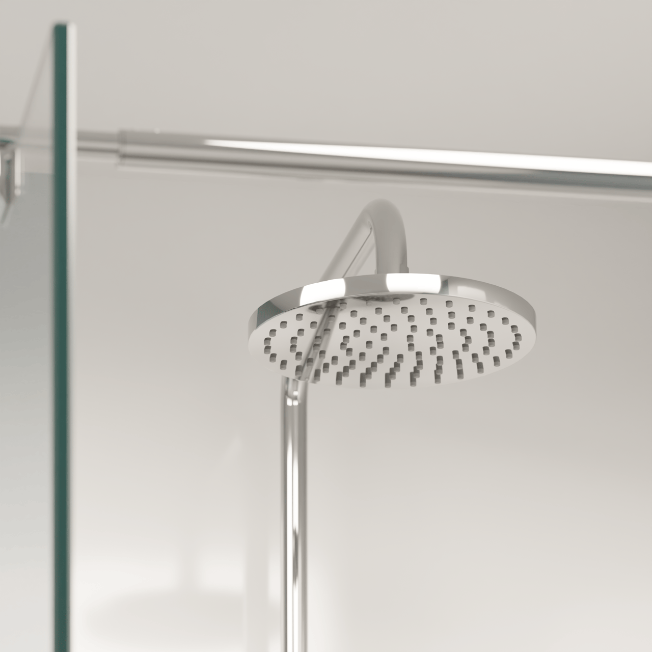 Linie Junos 200 opbouw regendoucheset met thermostatische kraan Glanzend Chroom