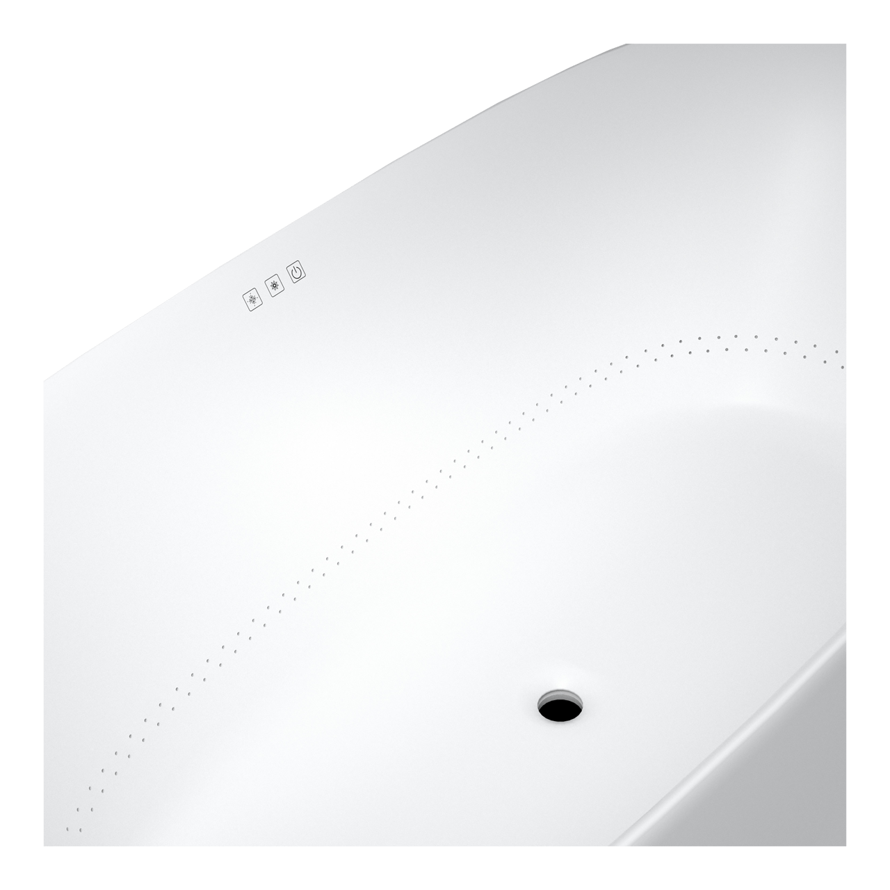 Luca Varess Bolla Whirlpool: Oval, mit Luftdüsen, 180 x 80 cm, Acryl, Weiß matt