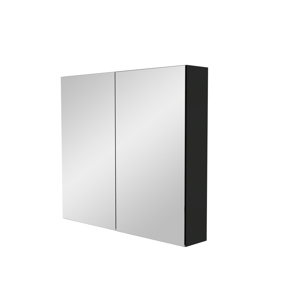 Storke Reflecta Spiegelschrank Bad: 85 x 75 cm, Schwarz Matt
