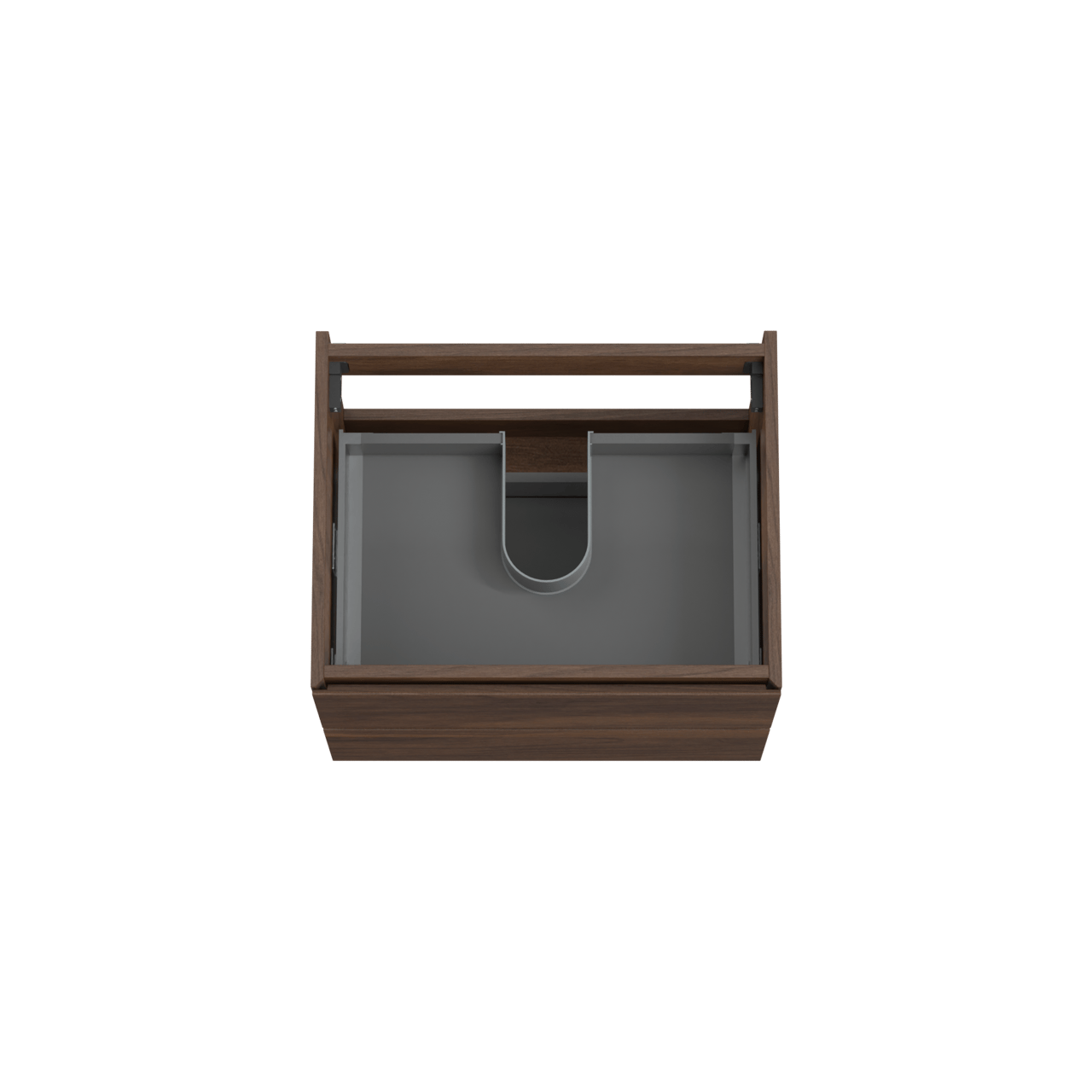 Storke Edge meuble sous-lavabo suspendu 65 x 52 cm noyer 2 tiroirs