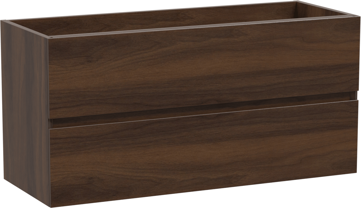 Storke Edge hängender Waschbeckenunterschrank: 100 x 40 cm, Nussbaum, 2 Schubladen