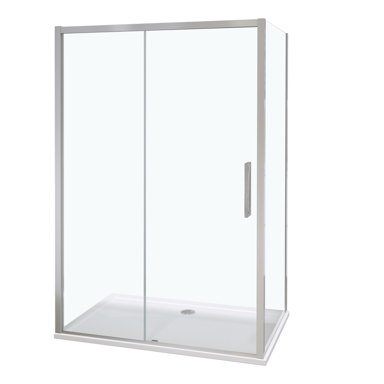 Luca Varess Senses douchehoek met schuifdeur en vaste zijwand 90 x 120 cm helder glas glanzend chroom profiel