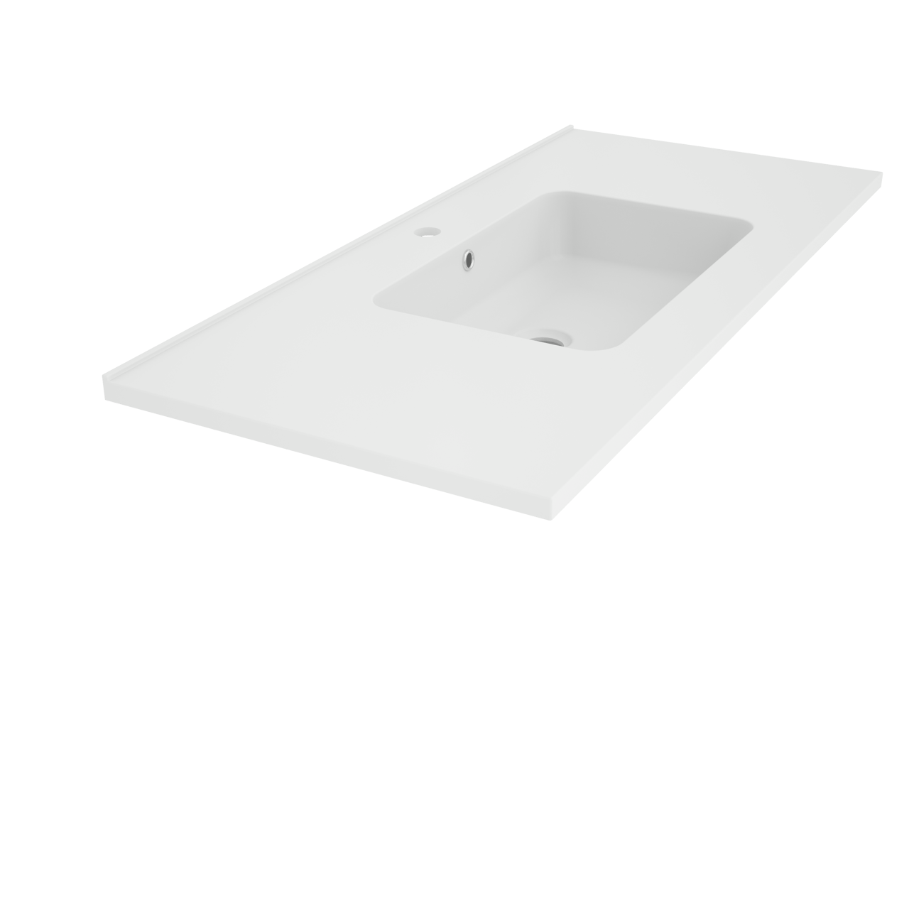 Linie Vano vasque simple marbre composite mat 100 x 46 cm